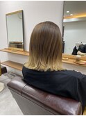 くびレイヤーグレーベージュニュアンスカラー白髪染め白髪ぼかし