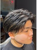 センター分けショートレイヤー