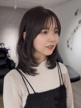 エトワ 中央店(etoi) 大分ミディアムボブレイヤー軽め韓国レイヤーくびれスタイル