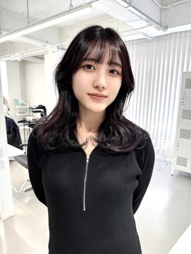 オールヘア(ALL HAIR) 【岡山/レイヤーカット】くびれヘア × ブルーブラック