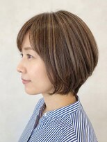 アース 上本町店(HAIR&MAKE EARTH)&nbsp;白髪ぼかしハイライト◆30代40代50代,ひし形ショート