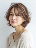 白髪ぼかし脱白髪染め似合わせショートボブ30代40代50代60代♪