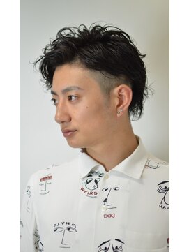 ブレイズ ザ サロン(BLAZE THE SALON) 簡単セット無造作スパイラル黒髪艶感メンズパーマ【BLAZE 大庭】