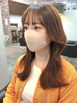 アリュウル 表参道(ALLURE) 【韓国系くびれヘア】【オレンジベージュカラー】ベージュ 水越