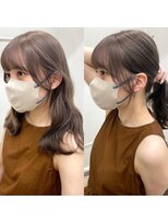 シーン(seen)&nbsp;【くびれヘア×ミルクティーグレージュ】前髪　小顔カット