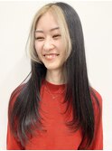 【松戸　石山】バングブリーチ前髪カラーロングシャギー