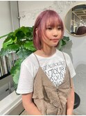 ペールピンク×レイヤーボブ