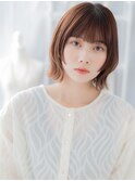 ぱっつん前髪ウルフミディアムくびレイヤーa越谷20代30代40代