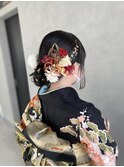 和装お呼ばれヘアセット　タイトシニヨン