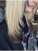 ブロンドヘアー×エンドカラー
