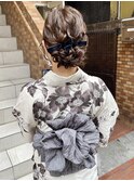 イベント浴衣着付け　ヘアセット　ゆるふわまとめ髪　横浜★