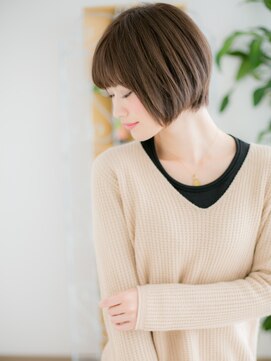 プリモア サロン ハナレ 綾瀬(primoA salon HANARE) 綾瀬/髪質改善/ラウンドバング!ナチュラルブラウン前下がりボブl