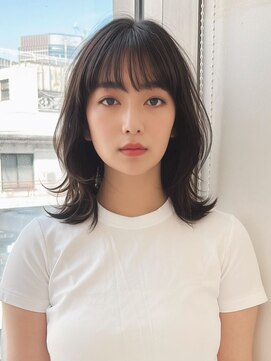 くびれヘアイメチェン似合わせカットハッシュカットフルバング