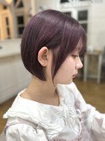 フルブルーム 東林間(fullbloom)&nbsp;ミニボブチェリーバイオレットケアブリーチ顔まわりカット