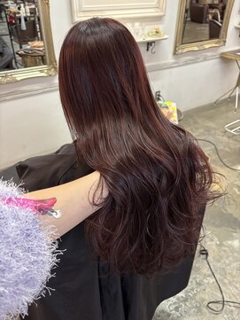 =ブリーチなしカラー/ワインレッド