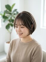 フルショウ 栄店(FURUSHO) ひし形ショートボブ/ダークアッシュブラウン/内はね/可愛い