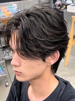 フィフス 大分(fifth)&nbsp;大分フェザーパーマメンズカットラウンドマッシュセンターパート