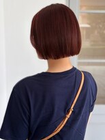 キャパサウス 春日 大野城店(CAPA south) オレンジブラウン タッセルボブ ミニボブ 顔周りカット