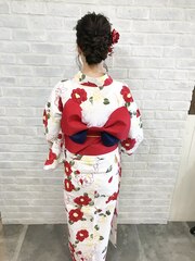 【☆】浴衣編みこみヘアアレンジ・ヘアセット 着物ヘア