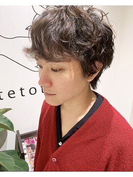 テトテヘアー(tetote hair) メンズカット×パーマ風クセ毛ショート