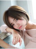 小顔見せる丸みのある大人可愛いショートボブ