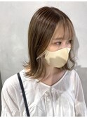 インナーカラー ホワイトベージュ