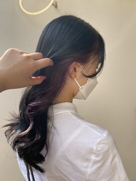 アジールヘア 北千住駅西口店(agir hair) イヤリングカラーインナーカラーパープルインナーダブルカラー
