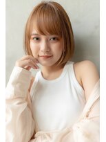 小顔ヘア/大人ヘア/ヌーディーカラー/シースルーバング