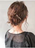 ヘアアレンジヘアセット三つ編みゆるふわ編み込み#95_0918