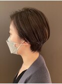 アースカラー/斜めバング/ニュアンスカラー/ことりベージュ