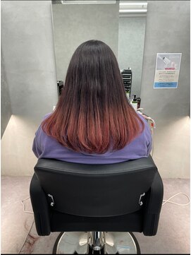 ファイブバイジエクト 堀江(FIVE by The Ect) グラデーションカラー　裾カラー　ピンクブラウン　春カラー