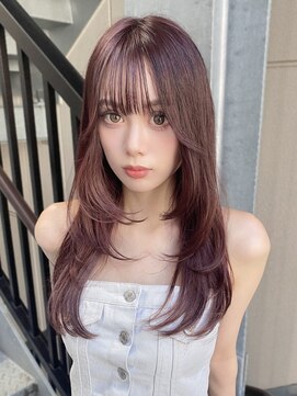 ニューヨークニューヨーク 梅田茶屋町店(NYNY) ブリーチなしピンク カシスカラー ワンカールレイヤー