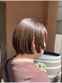 丸みショート/顔周りレイヤー/グレージュ系
