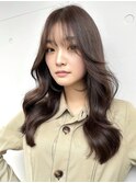 レイヤーカットアッシュベージュケアカラー韓国ヘア