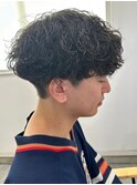 波巻きパーマメンズパーマメンズヘアツーブロックツイストパーマ