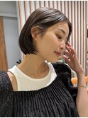 丸みボブ ショートボブ ワンカールボブ 前髪なし 表参道青山30代