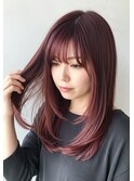 30代40代50代内巻きレイヤーピンクカラー暖色系カラー髪質改善