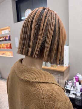 シカ 神戸三宮元町店(Cica) アンブレラ デザイン オレンジ ブリーチ 三宮 きりっぱなし