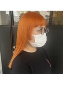 #ブリーチありカラー#オレンジカラー#夏カラー