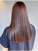 ベージュカラー 髪質改善 ストレートヘア ツヤ髪ロング