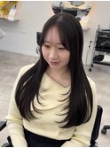 ロングレイヤーカット/顔周りレイヤー/少なめレイヤー