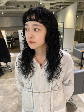 カフ(CAF) CAF松本/パーマヘア/ブルーブラック