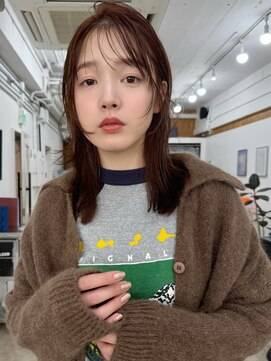 ハニーシブヤ(HONEY shibuya) ブラウンカラー×レイヤーナチュラルセミディ