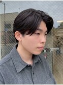 秋田メンズパーマ波巻きスパイラルパーマセンターパートフェード