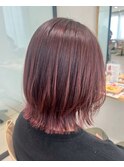 大人ボルドーミディボブ