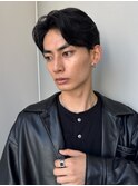 メンズカットパーマフェザーニュアンス毛流れセンターパート渋谷