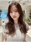 柔らかレイヤーカット／ロングレイヤー／韓国ヘア／20代30代