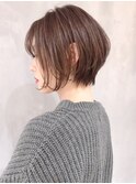前下がり丸みショート_ボブアッシュブラウンネオウルフ_ba268752