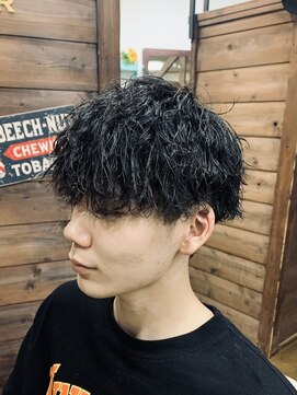 ラボーテイサミヘアーイースト(La.beaut'e ISAMI HAIR EAST) MEN’S HAIRハイライトマッシュパーマ〈理容室〉東浦和メンズ