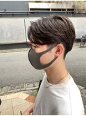 ニュアンスパーマセンターパートコンマヘアツーブロック